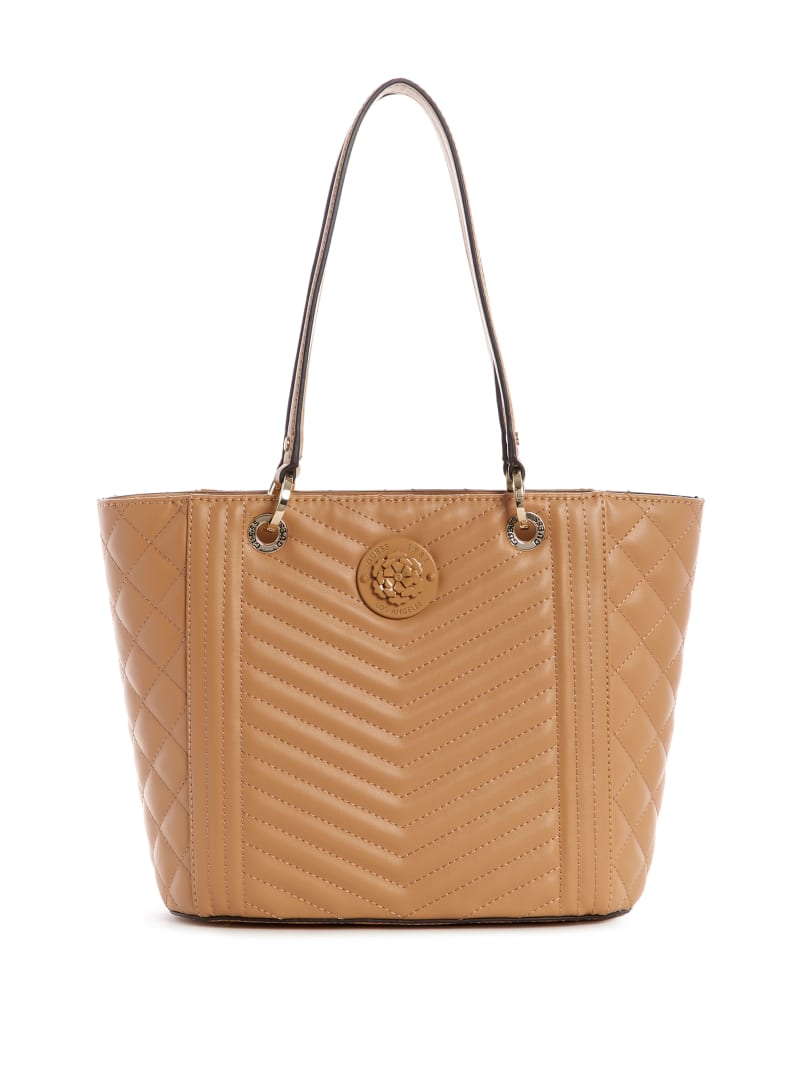 Torby Tote Damskie Guess Noelle Small Elite Beżowe | 6804175-NZ