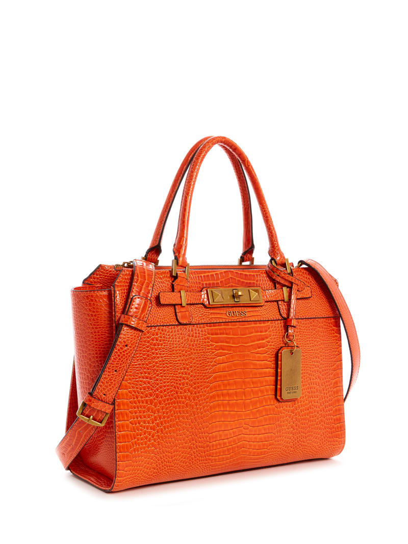 Torby Tote Damskie Guess Raffie Carryall Pomarańczowe | 3907154-LQ