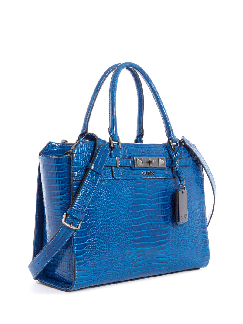 Torby Tote Damskie Guess Raffie Carryall Niebieskie | 5108296-IW