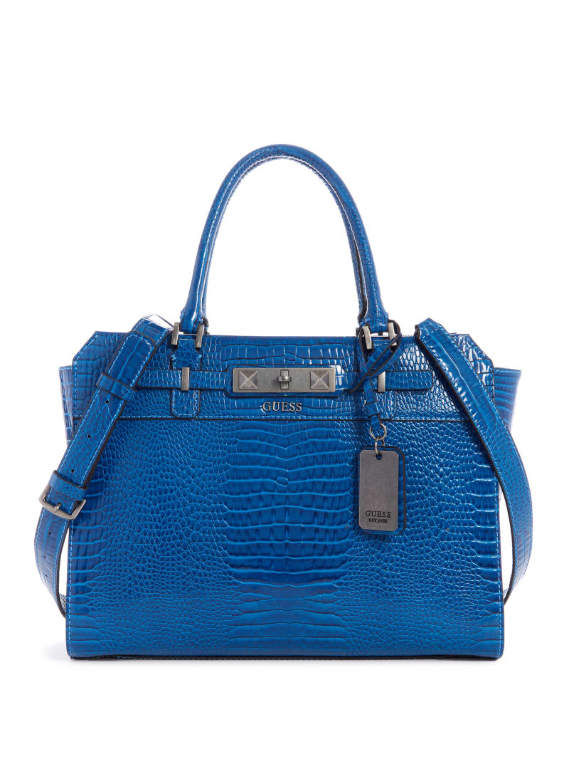 Torby Tote Damskie Guess Raffie Carryall Niebieskie | 5108296-IW