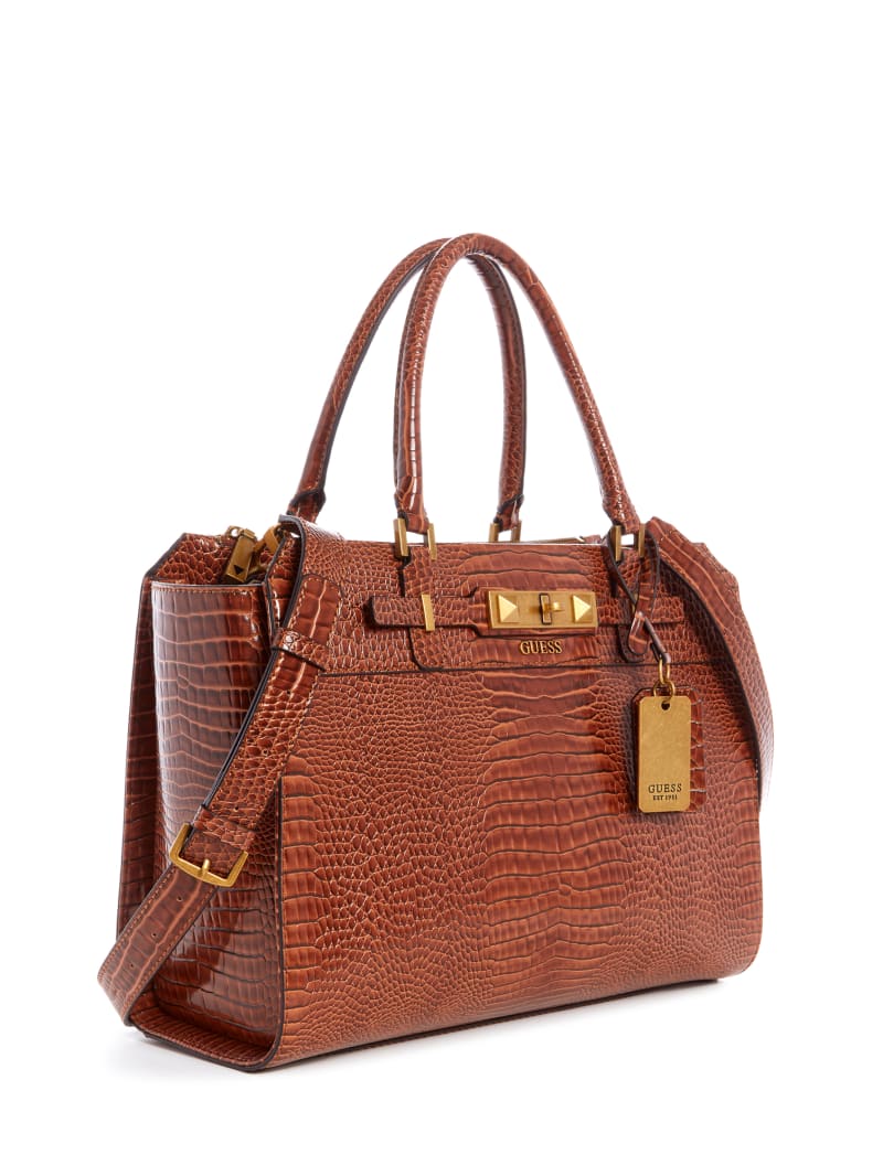 Torby Tote Damskie Guess Raffie Carryall Brązowe | 6853940-HM