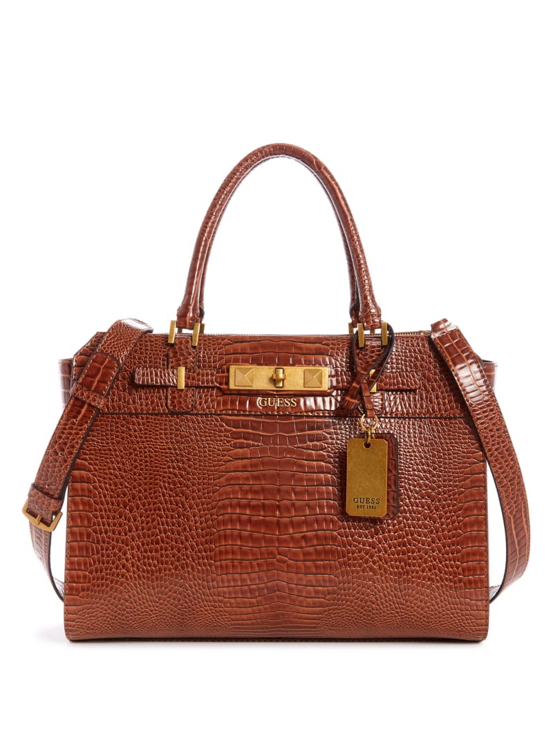 Torby Tote Damskie Guess Raffie Carryall Brązowe | 6853940-HM