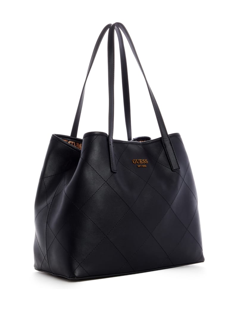 Torby Tote Damskie Guess Vikki Quilted Czarne | 0462195-JR