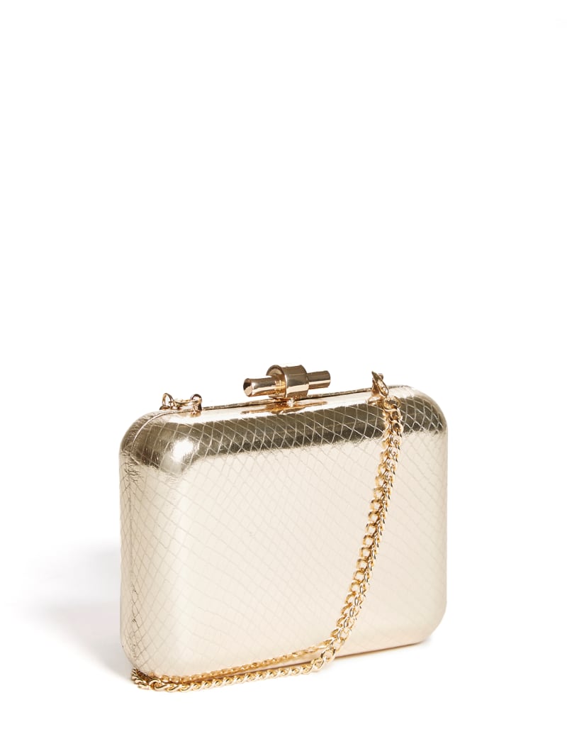 Torebki Damskie Guess Python Skórzane Clutch Złote | 5247189-SX