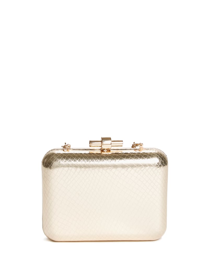 Torebki Damskie Guess Python Skórzane Clutch Złote | 5247189-SX