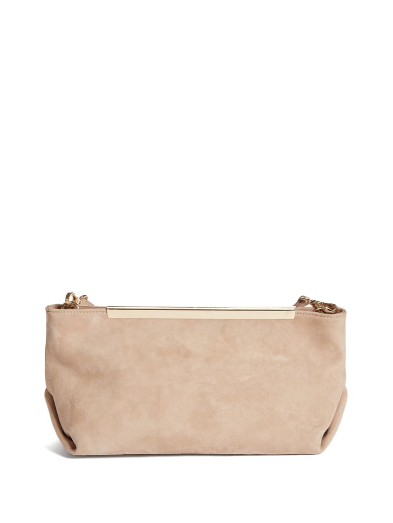 Torebki Damskie Guess Soft Zamszowe Skórzane Clutch Różowe | 2407613-ON