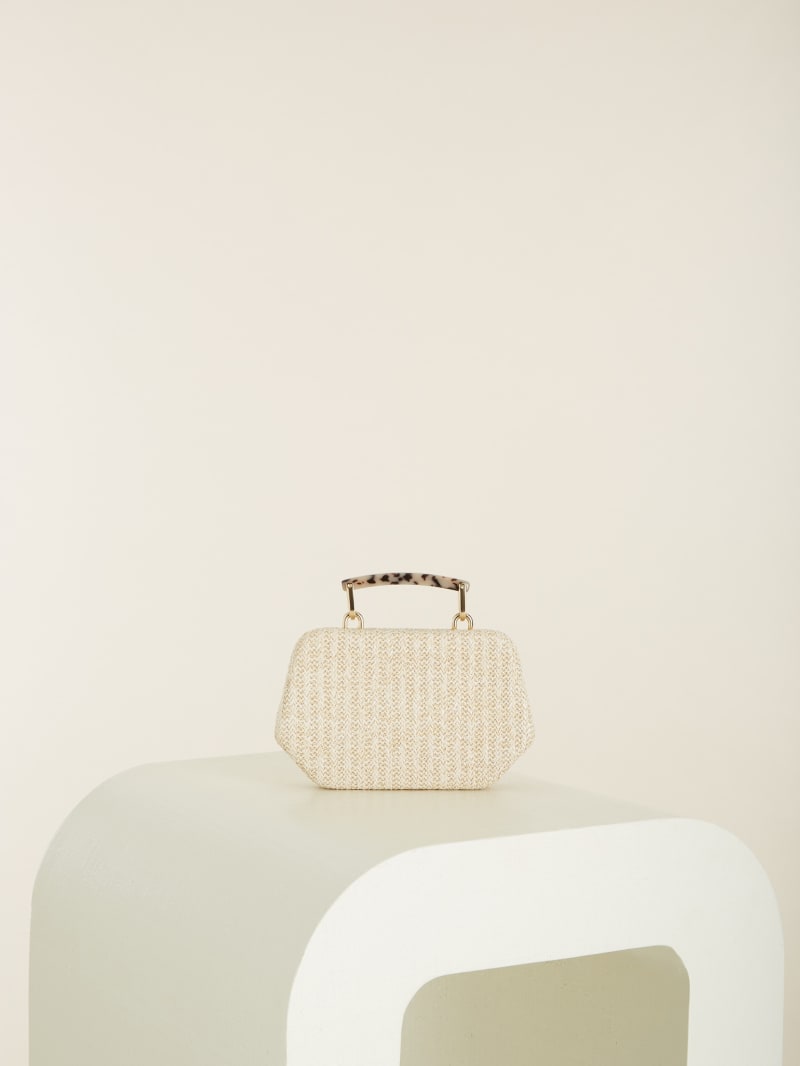 Torebki Damskie Guess Woven Clutch Beżowe | 4806395-QA