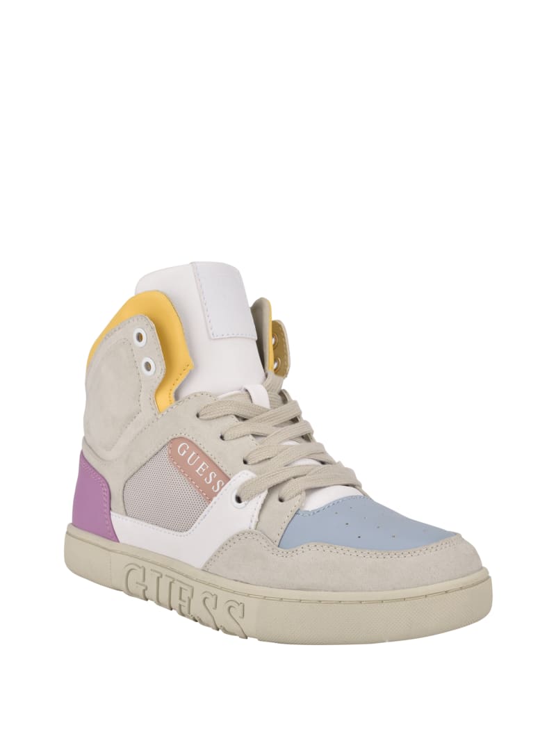 Trampki Damskie Guess Justis Faux-Zamszowe High-Top Kolorowe | 2648315-KV