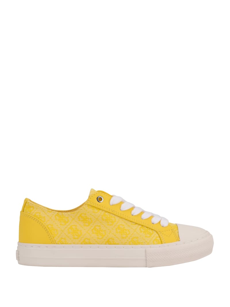 Trampki Damskie Guess Passit Logo Low-Top Żółte | 2497360-GQ