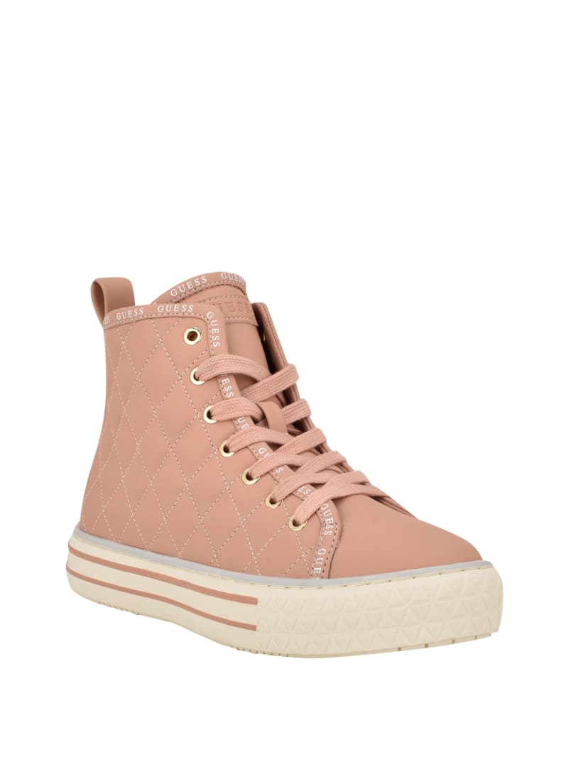 Trampki Damskie Guess Quilted High-Top Różowe | 9874602-GE