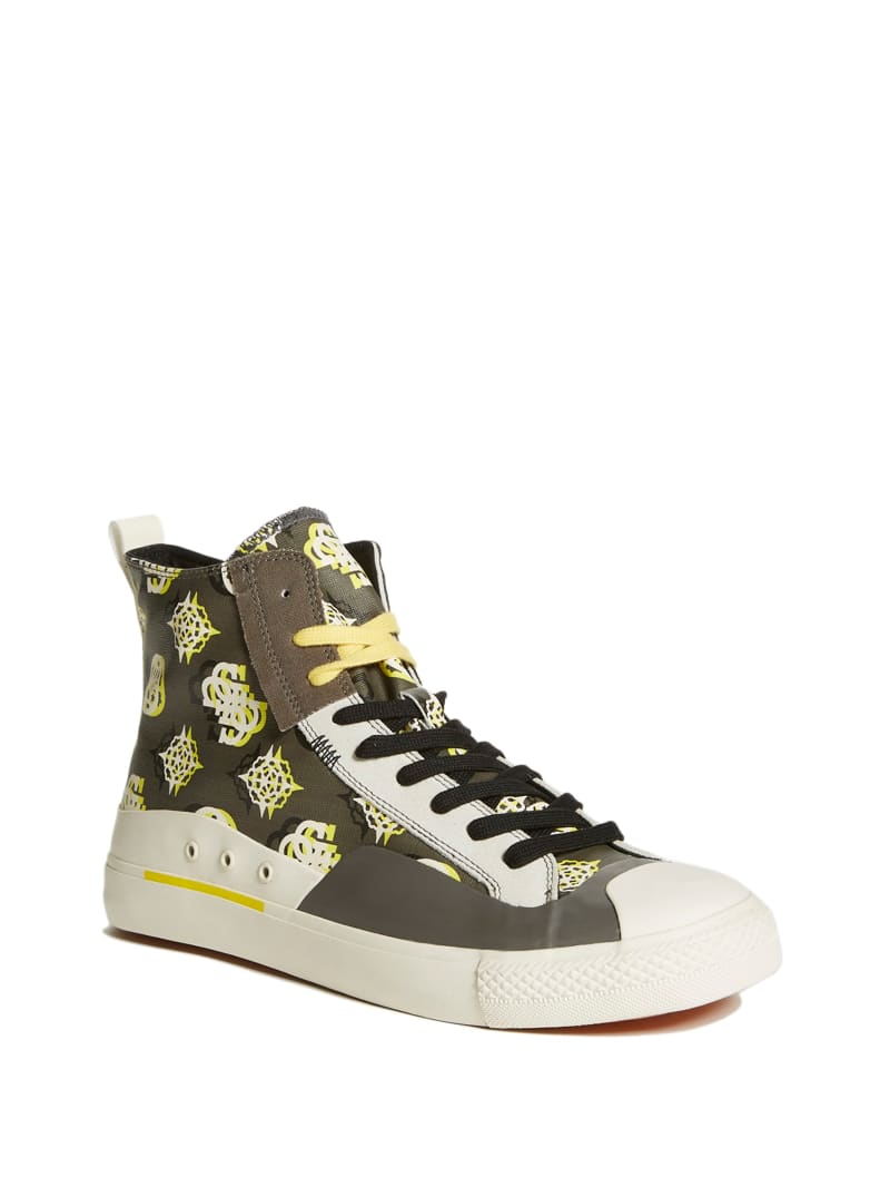 Trampki Męskie Guess Ederle High-Top Ciemny Szare | 0614327-HA