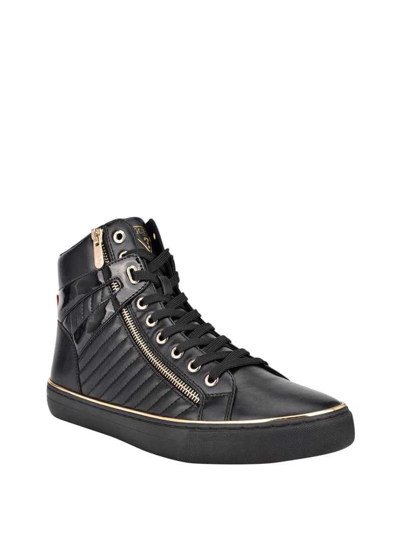 Trampki Męskie Guess Million High-Top Czarne | 0175834-PH