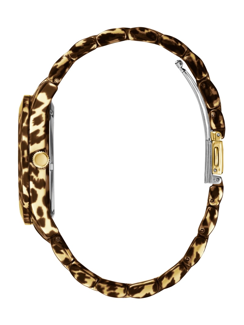 Zegarek Damskie Guess Animal Print Gold-Tone Kolorowe | 5842736-VM