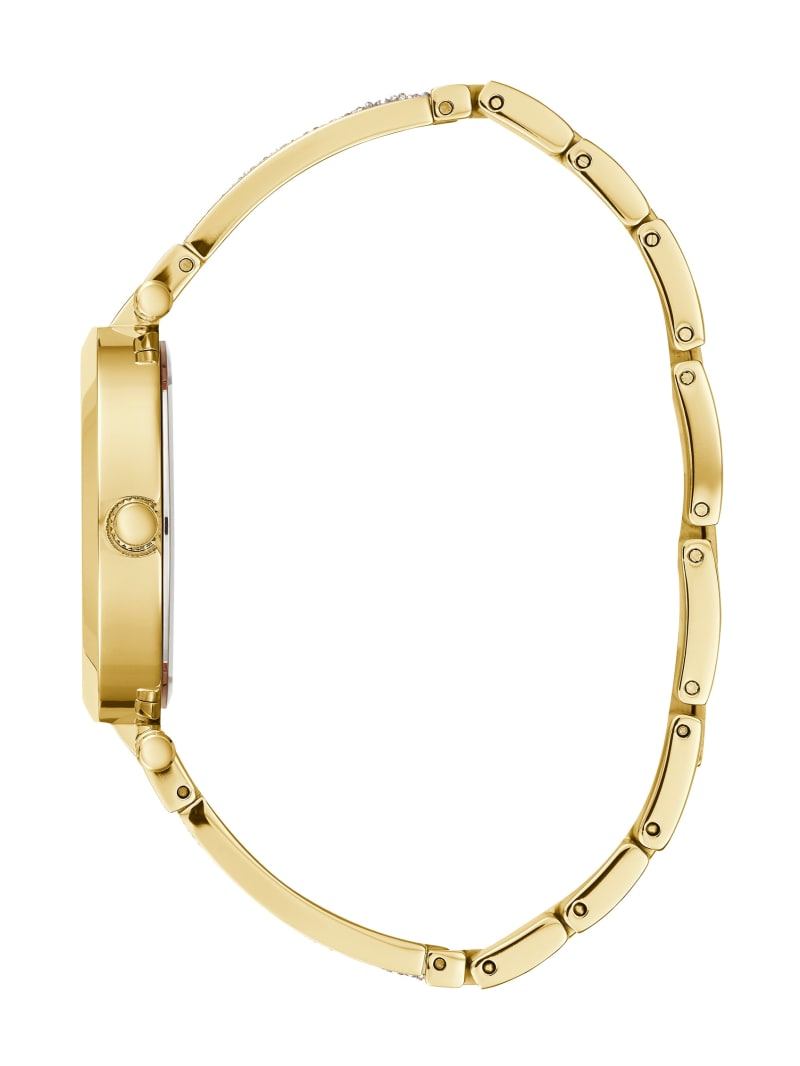 Zegarek Damskie Guess Gold-Tone Crystal Bangle Analog Złote | 1263845-EC