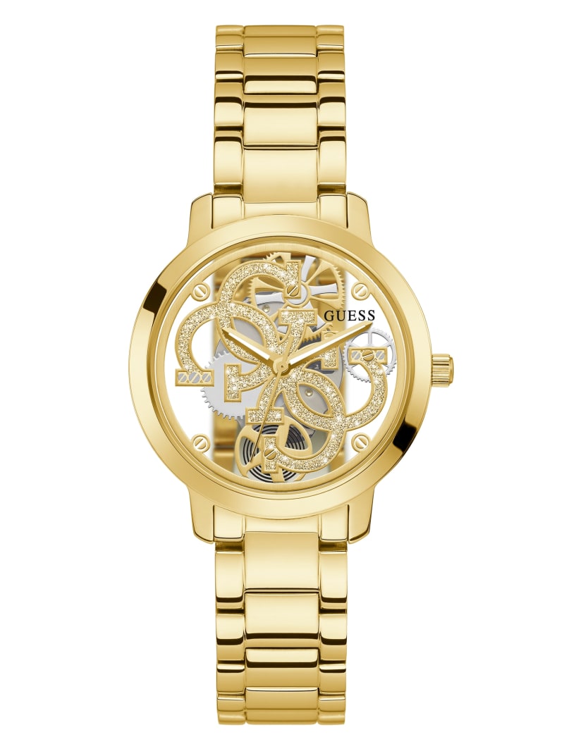 Zegarek Damskie Guess Gold-Tone Quattro G Clear Analog Złote | 7810326-EW