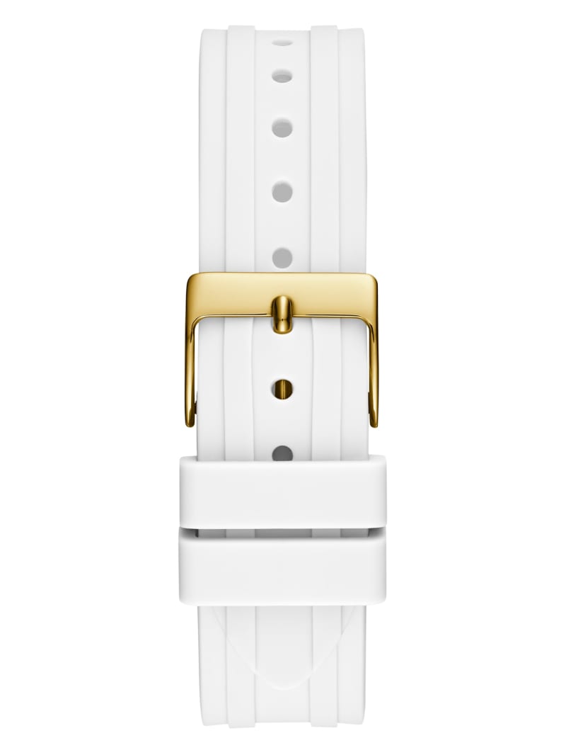 Zegarek Damskie Guess Gold-Tone and White Silikon Wielofunkcyjny Złote | 2671408-UN