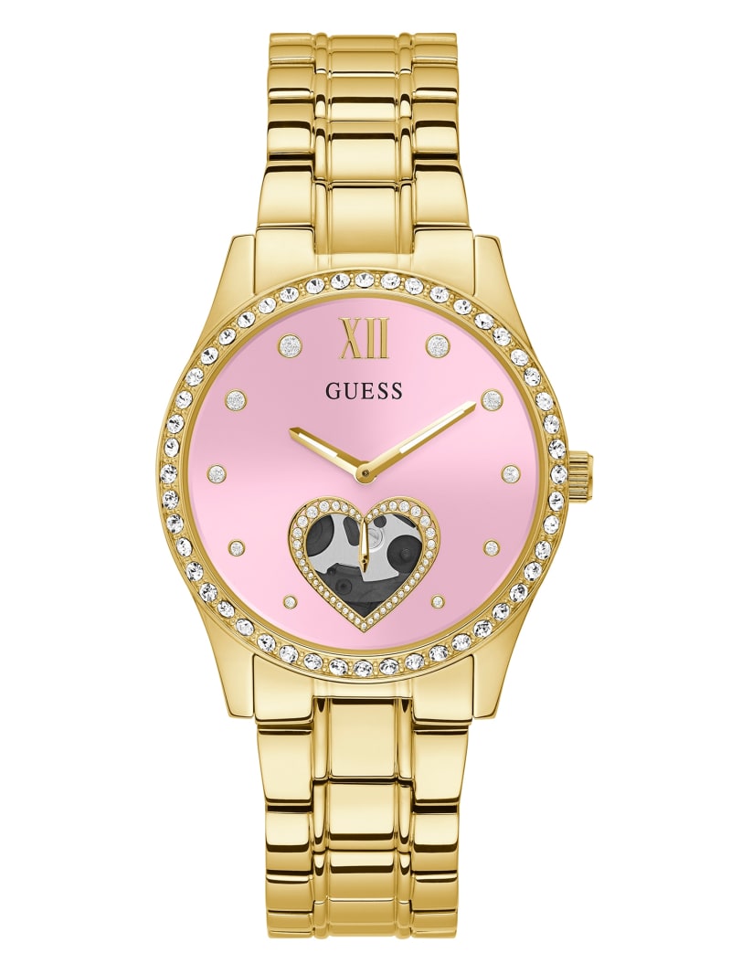 Zegarek Damskie Guess Pink and Gold-Tone Analog Kolorowe | 8320594-BQ