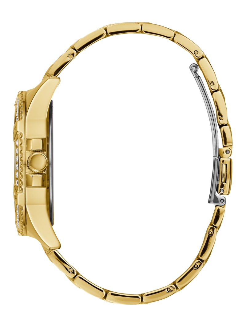 Zegarek Damskie Guess Rhinestone Gold-Tone Wielofunkcyjny Złote | 5349716-PO