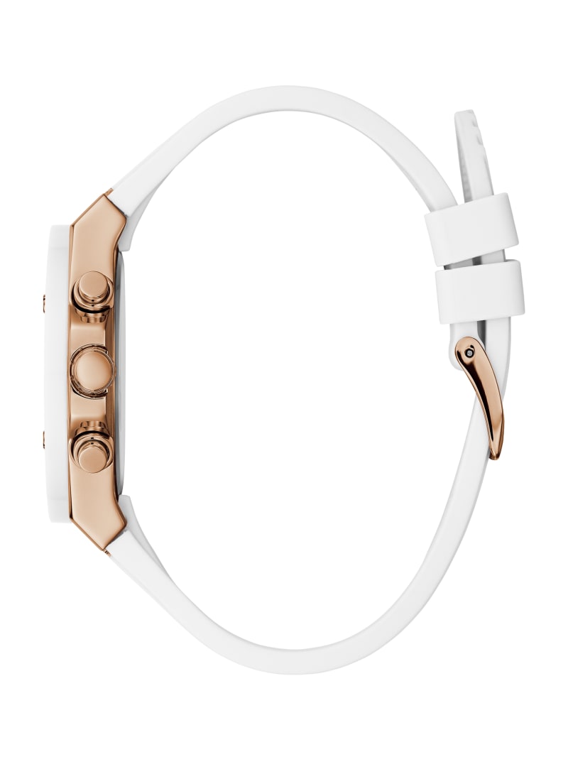 Zegarek Damskie Guess Rose Gold-Tone And White Wielofunkcyjny Białe | 9645028-BR