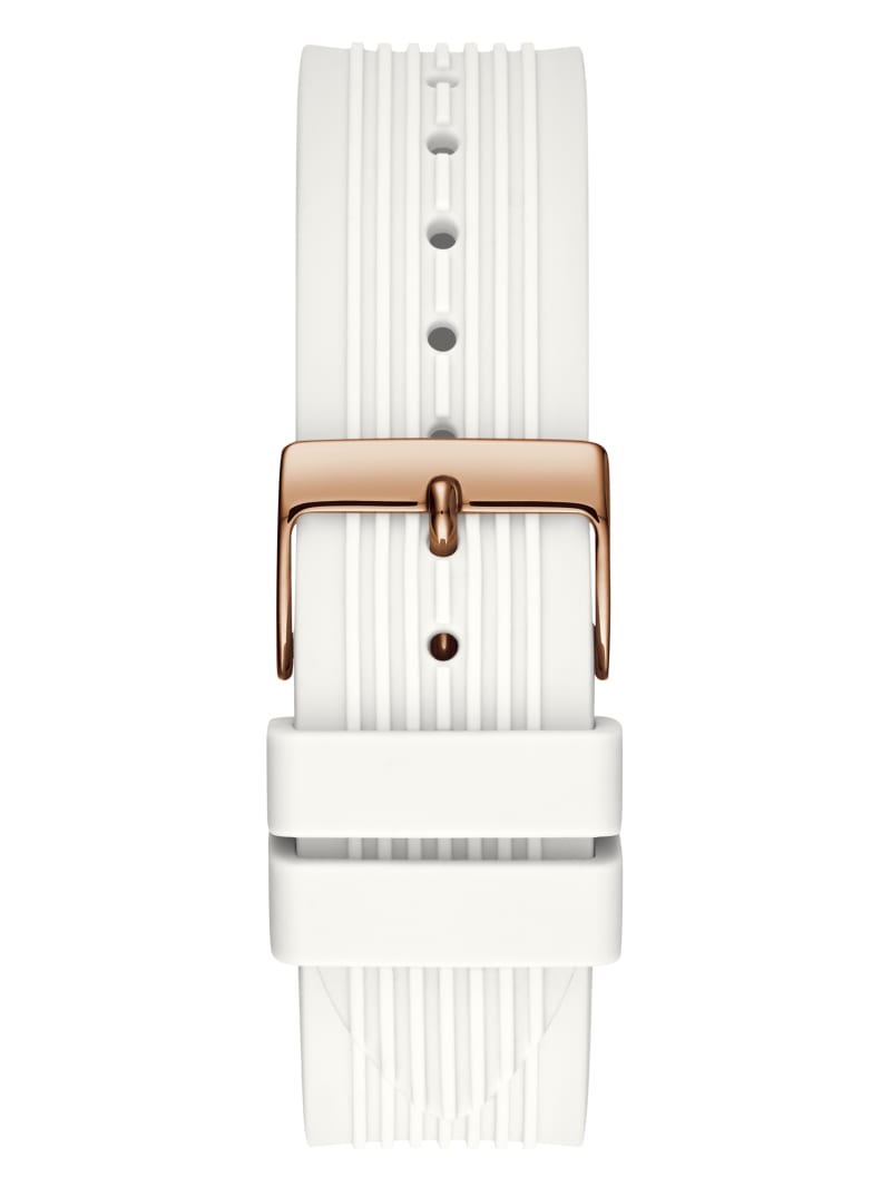 Zegarek Damskie Guess Rose Gold-Tone And White Wielofunkcyjny Białe | 9645028-BR