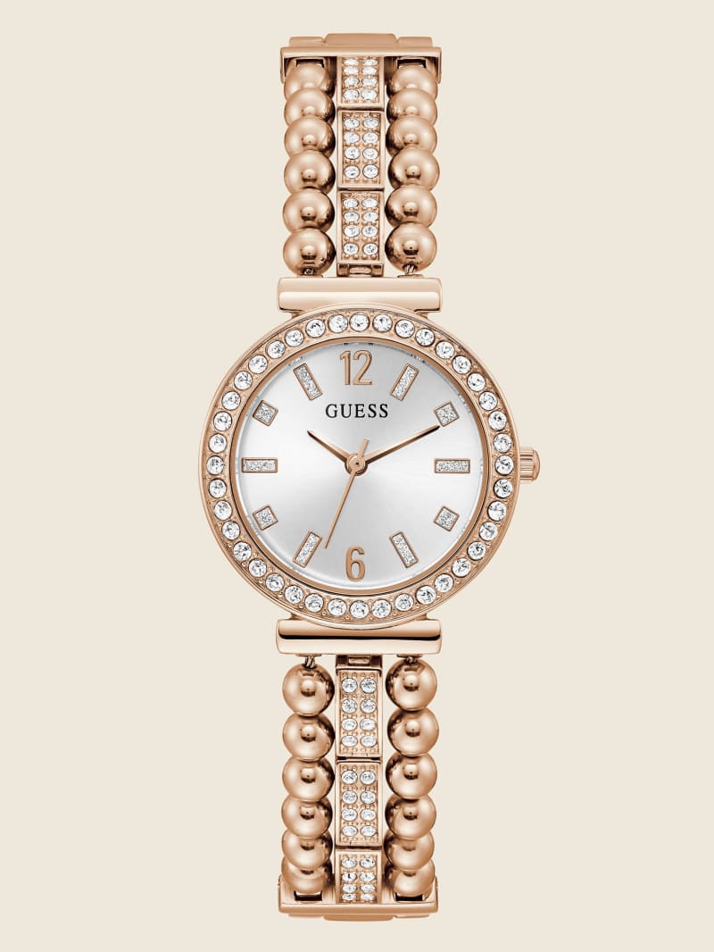 Zegarek Damskie Guess Rose Gold-Tone and Rhinestone Analog Kolorowe | 1068432-XE