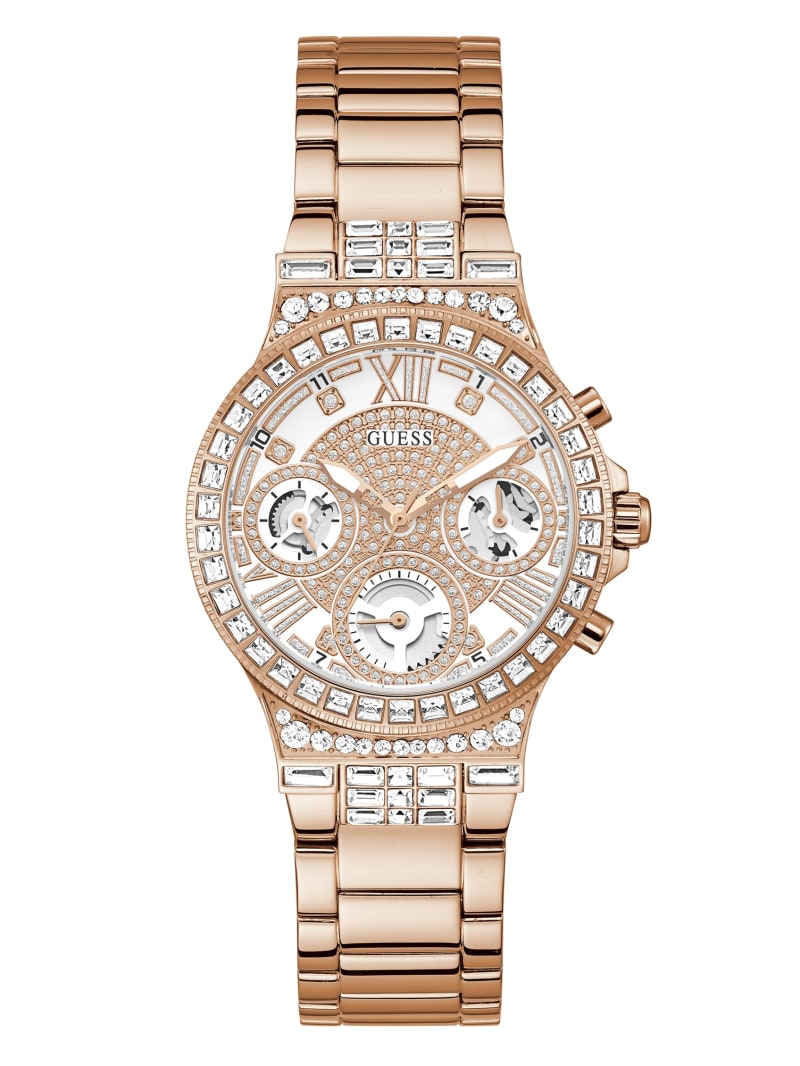 Zegarek Damskie Guess Rose Gold-Tone and Rhinestone Wielofunkcyjny Różowe Złote | 4986135-GC