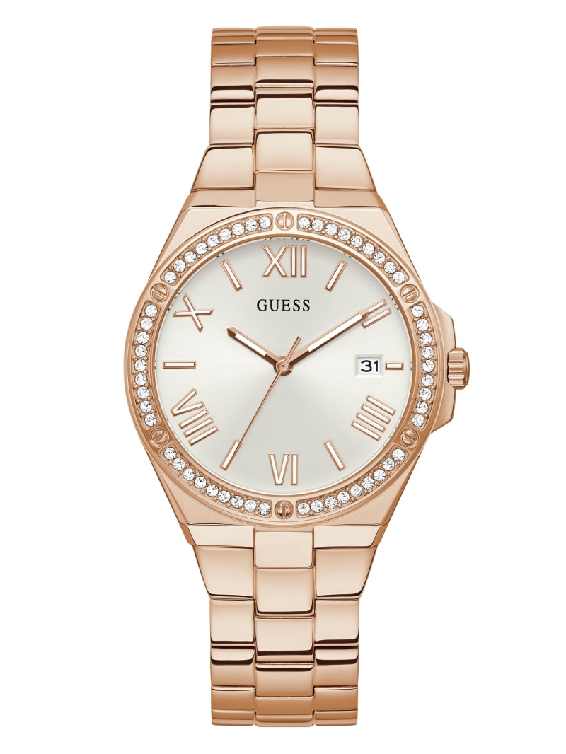 Zegarek Damskie Guess Rose Gold-Tone and Rhinestone Analog Różowe Złote | 5831402-AB