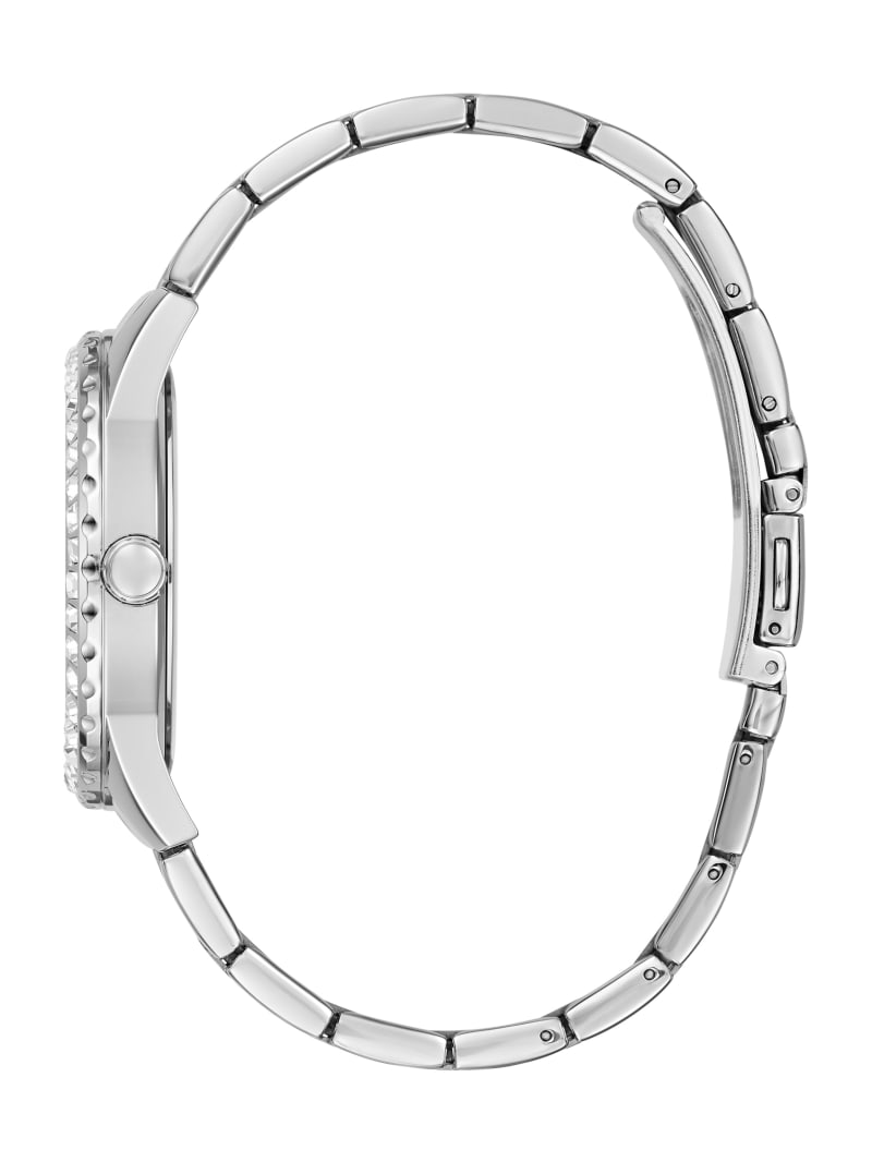 Zegarek Damskie Guess Silver-Tone Analog Srebrne | 3710526-FC