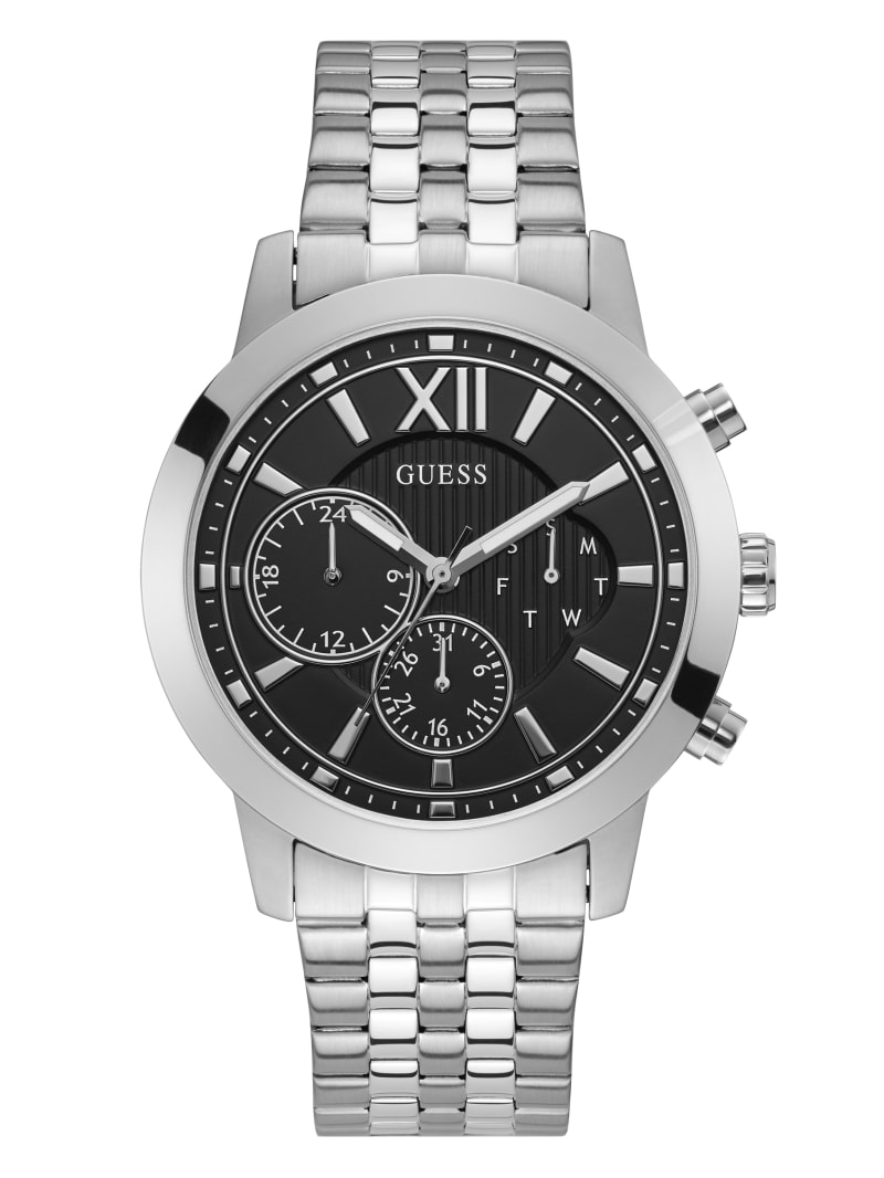 Zegarek Damskie Guess Silver-Tone And Chrono-Look Wielofunkcyjny Srebrne | 1952087-KA