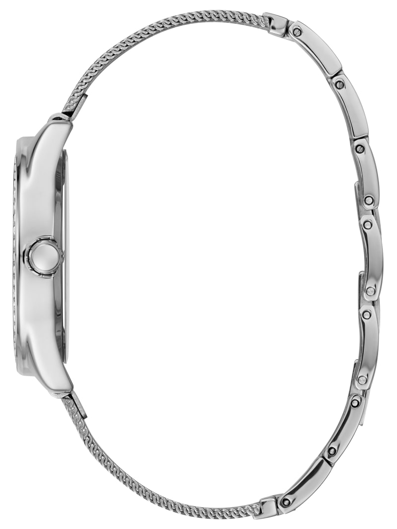 Zegarek Damskie Guess Silver-Tone Logo Analog Srebrne | 3154962-UO