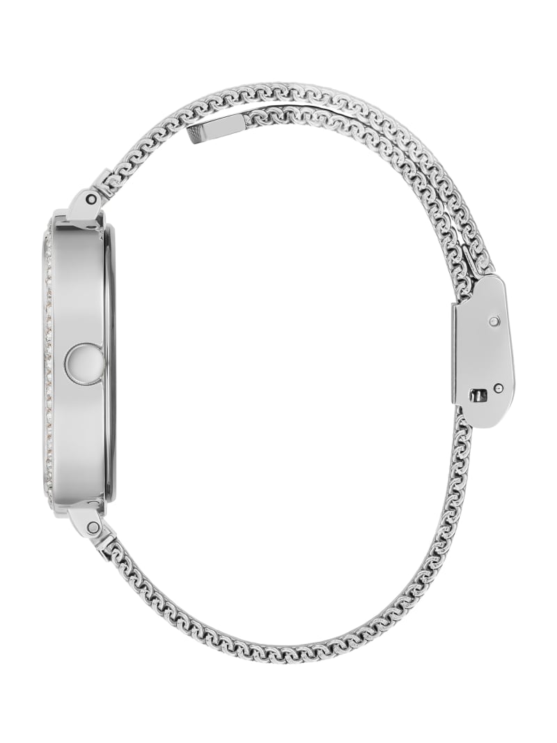 Zegarek Damskie Guess Silver-Tone Mesh Analog Srebrne | 6418907-XU