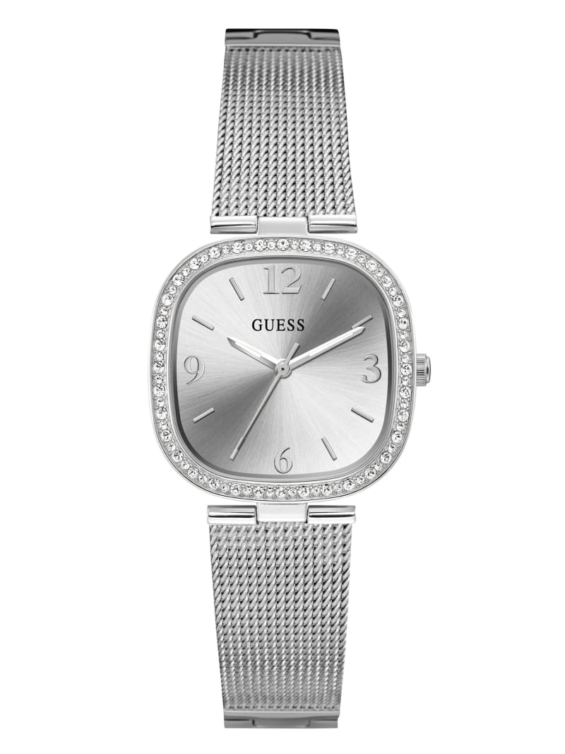 Zegarek Damskie Guess Silver-Tone Mesh Analog Srebrne | 6418907-XU