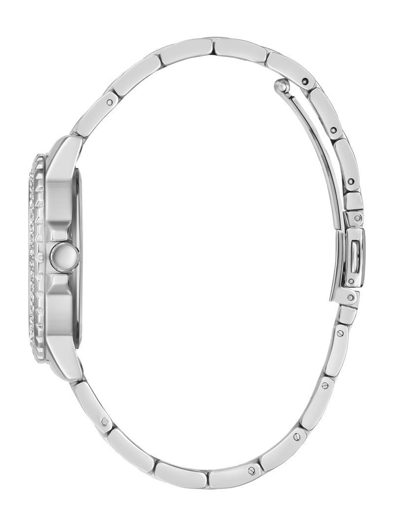 Zegarek Damskie Guess Silver-Tone and Rhinestone Wielofunkcyjny Srebrne | 7420581-XC