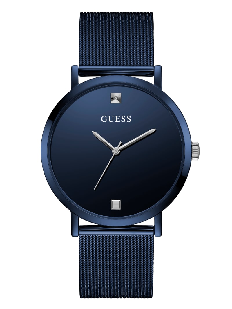 Zegarek Męskie Guess Blue Mesh Diamond Analog Niebieskie | 3084195-CQ