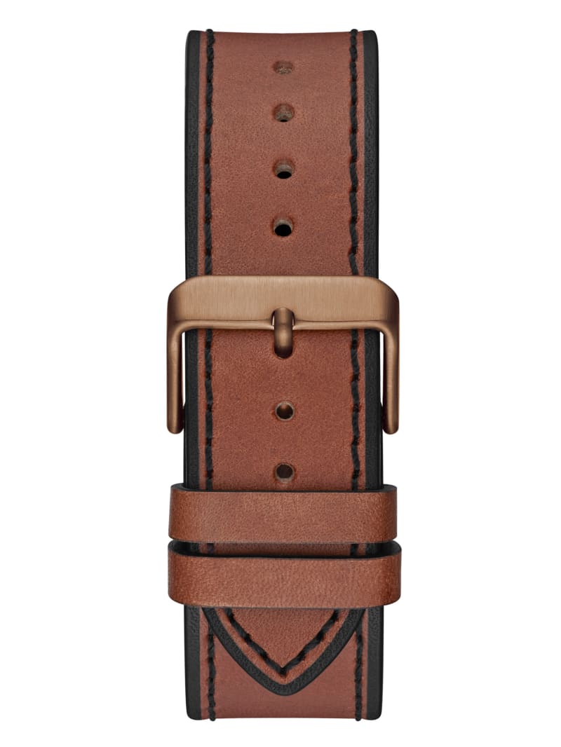 Zegarek Męskie Guess Coffee-Tone and Brown Skórzane Wielofunkcyjny Brązowe | 7130642-WG