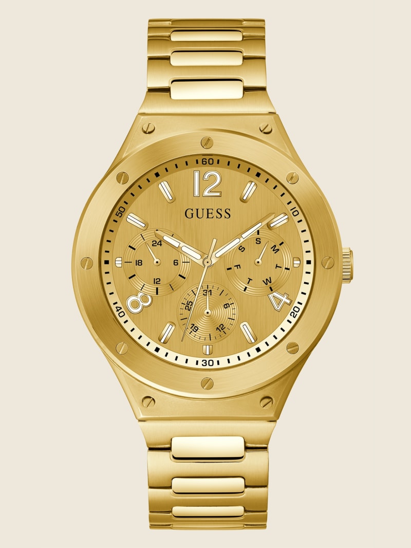 Zegarek Męskie Guess Gold-Tone Wielofunkcyjny Złote | 2391685-HZ