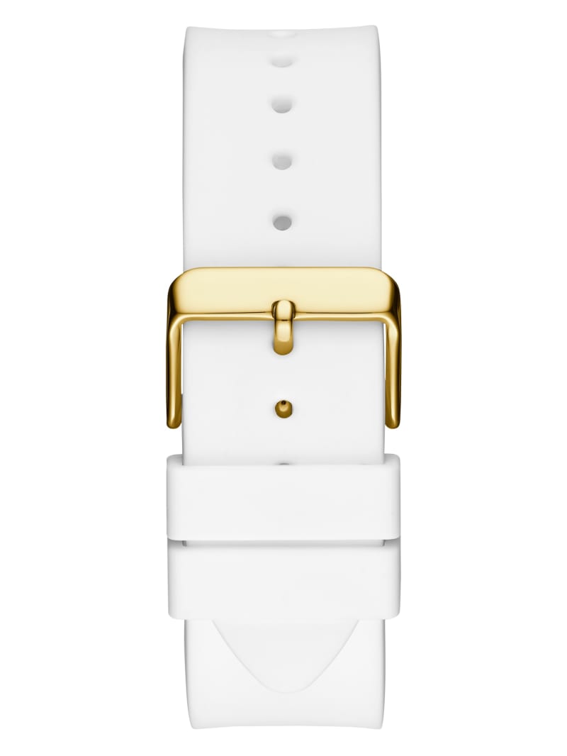 Zegarek Męskie Guess Gold-Tone and Whiteuette Wielofunkcyjny Białe | 8231064-CY