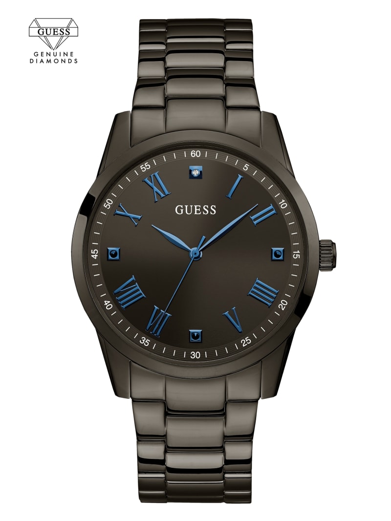 Zegarek Męskie Guess Gunmetal And Blue Analog Czarne | 8175369-AZ