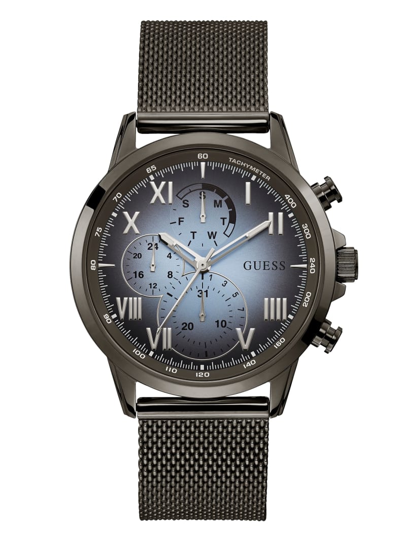 Zegarek Męskie Guess Gunmetal And Blue Mesh Multifunctional Kolorowe | 0734159-HY