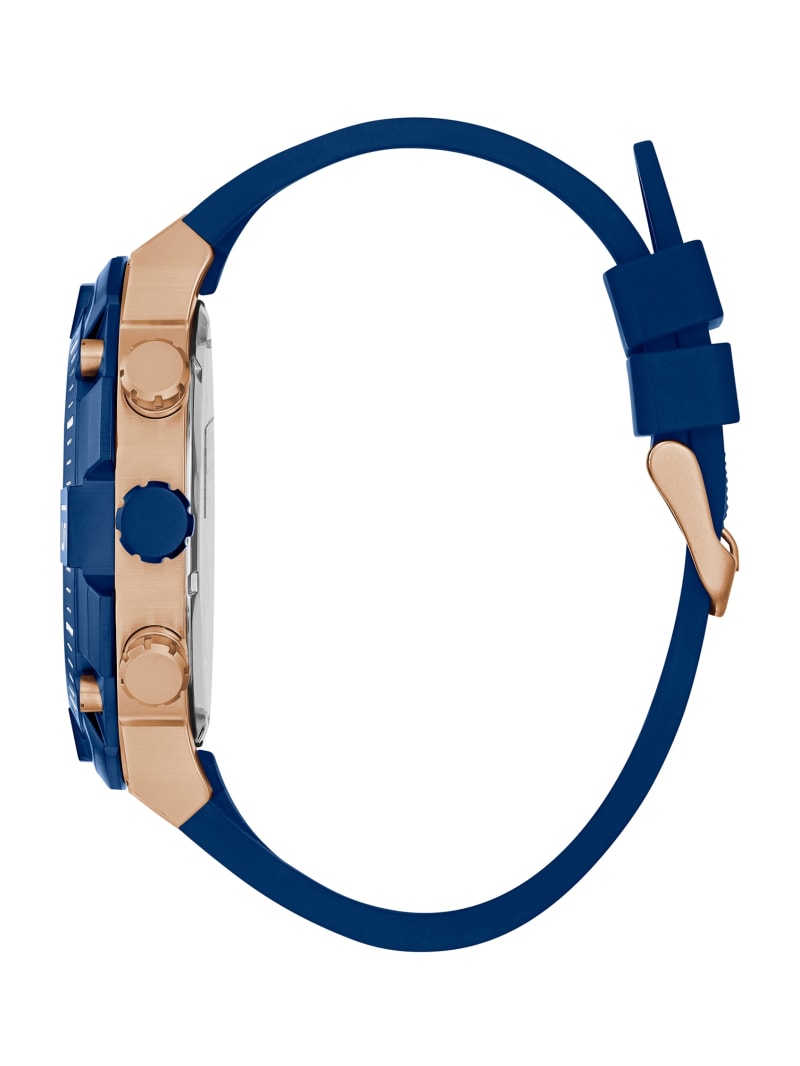 Zegarek Męskie Guess Rose Gold-Tone and Blue Wielofunkcyjny Niebieskie | 3069871-BJ