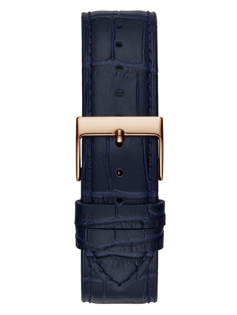 Zegarek Męskie Guess Rose Gold-Tone and Navy Analog Kolorowe | 9067541-BZ