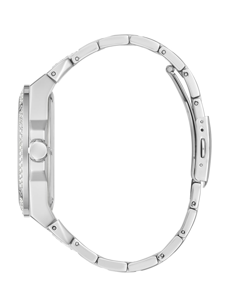 Zegarek Męskie Guess Silver-Tone Exposed Dial Analog Srebrne | 6094782-RQ