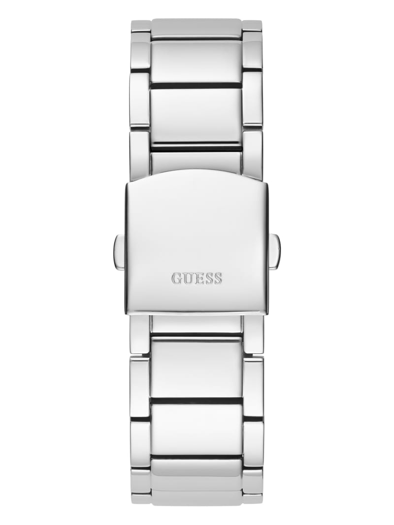 Zegarek Męskie Guess Silver-Tone Exposed Dial Analog Srebrne | 6094782-RQ