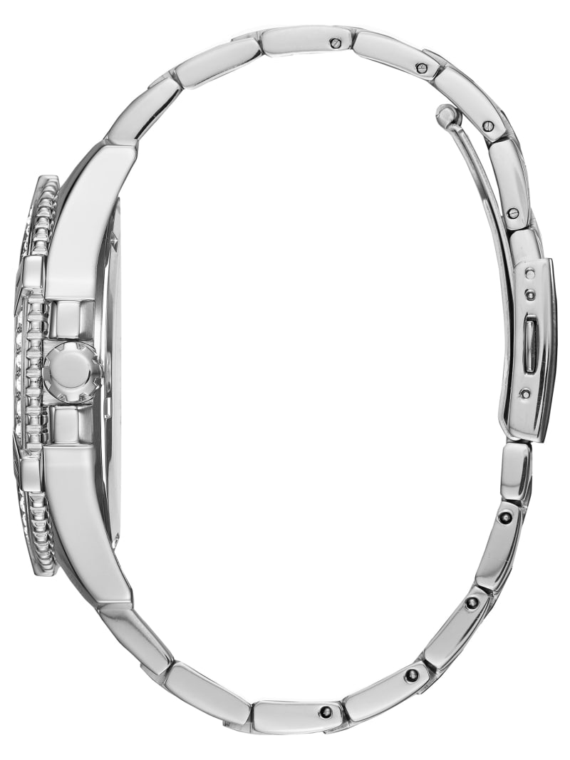 Zegarek Męskie Guess Silver-Tone Wielofunkcyjny Srebrne | 2951837-CG